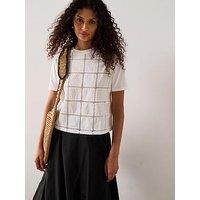 Mango Embroidered Detail T-Shirt - Cream