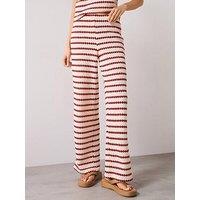 Mango Knitted Trousers With Geometric Print - Red