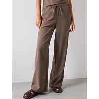 Mango Bow Straight Trousers - Brown
