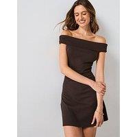 Mango Strapless Ruched Dress - Brown