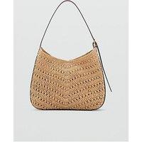 Mango Natural Fibre Shoulder Bag - Brown
