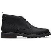Clarks Newford Mid Lace Up Ankle Boots-Black