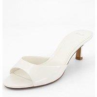 Mango Kitten Heel Sandals With Strap - Cream