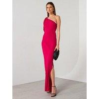 Mango Asymmetrical Dress With Knot Strap - Red