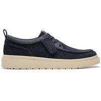 Clarks Polden Moc Casual Lace Up Shoes - Navy