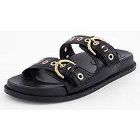 Mango Strap Sandals With Buckle - Black