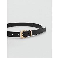 Mango Leather Effect Belt With Buckle - Black