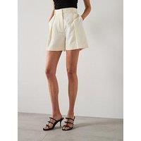 Mango Linen Blend Suit Bermuda Shorts - White