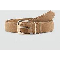 Mango Suede Belt - Beige