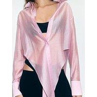 Mango Supriya Lele X Lyocell Shirt With Asymmetrical Cuts - Purple