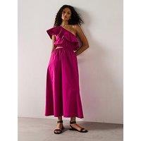 Mango Asymmetrical Dress With Cut Out - Pink