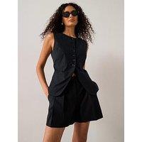 Mango Suit Waistcoat With Buttons - Black