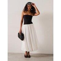 Mango Balloon Effect Strapless Dress - Black