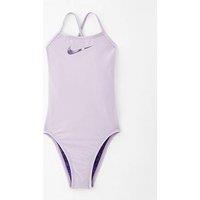 Nike Girls Performance Lace Up Back One Piece Swimsuit - Purple