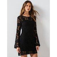 Mango Crochet Beach Dress - Black