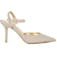 Dune London Channel Buckle Detail Heeled Courts - Gold