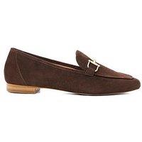 Dune London Grained Snaffle Suede Loafer - Brown