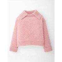 The Very Collection Girls Oversized Knitted Jumper With Collar - Pink