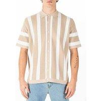 Luke 1977 Deck Knitted Short Sleeve Polo Shirt - Beige