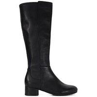 Dune London Tayla Stretch Leather Knee High Boots - Black