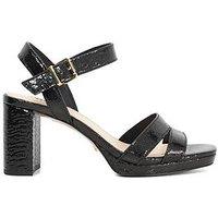 Dune London Manifesting Suede Block Heel Sandals - Black