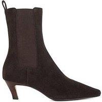 Dune London Odele Chiselled Toe Leather Ankle Boots - Brown
