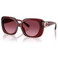 Coach 0Hc8422U Square Sunglasses - Dark Red