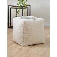 Kaikoo Boucle Cube Pouffe- Cream