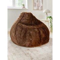 Kaikoo Xl Fur Areya Drum Beanbag- Chocolate