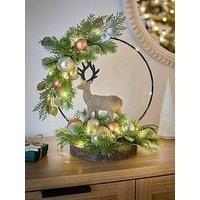 The Very Collection Stag In Hoop Lit Table Top Christmas & Decoration