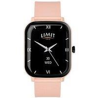Limit 37Mm Unisex Rectangular Pink Smart Watch With Pink Strap
