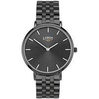 Limit 36Mm Womens Round Gun Metal Analogue Watch With Gun Metal Bracelet