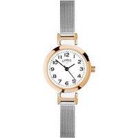 Limit Limit 25Mm Womens Round Rose Gold Analogue Watch With Silver Mesh Strap