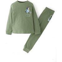 Bluey Back Print Long Sleeve Pyjama Set - Green