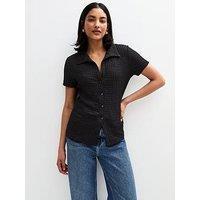 New Look Textured Short Sleeve Shirt - Black