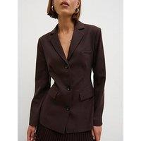 Pretty Lavish Elsa Cinched Blazer - Brown