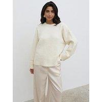 Pretty Lavish Camille Oversized Borg Jumper - Cream