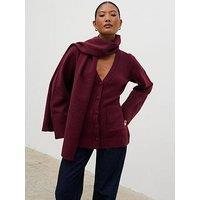 Pretty Lavish Florie Scarf Cardigan - Red