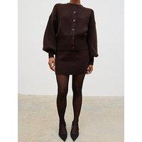 Pretty Lavish Etta Knit Mini Skirt - Brown