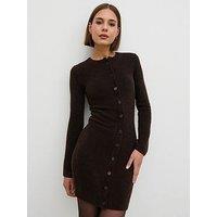 Pretty Lavish Aida Knitted Mini Dress - Brown