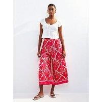 New Look Floral Border Print Crop - Pink