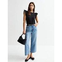 New Look Broderie Anglaise Trim Vest - Black