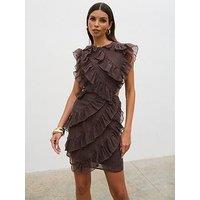 Pretty Lavish Joss Mini Dress - Brown