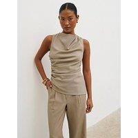Pretty Lavish Maeve Ruched Top - Brown