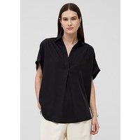 French Connection Crepe Oversized Short Sleeve Pullover Shirt