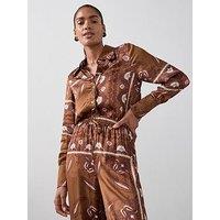 The Very Collection Paisly Satin Shirt Co-Ord - Print