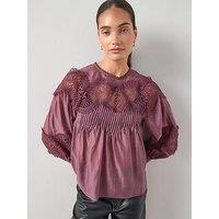The Very Collection Premium Lace Insert Blouse - Purple