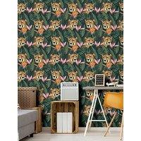 Arthouse Jungle Leopard Wallpaper - Dark Green