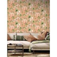 Arthouse Leopard Arches Wallpaper - Terracotta