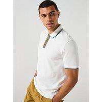 Ps Paul Smith Stripe Contrast Tipped Polo Shirt - White